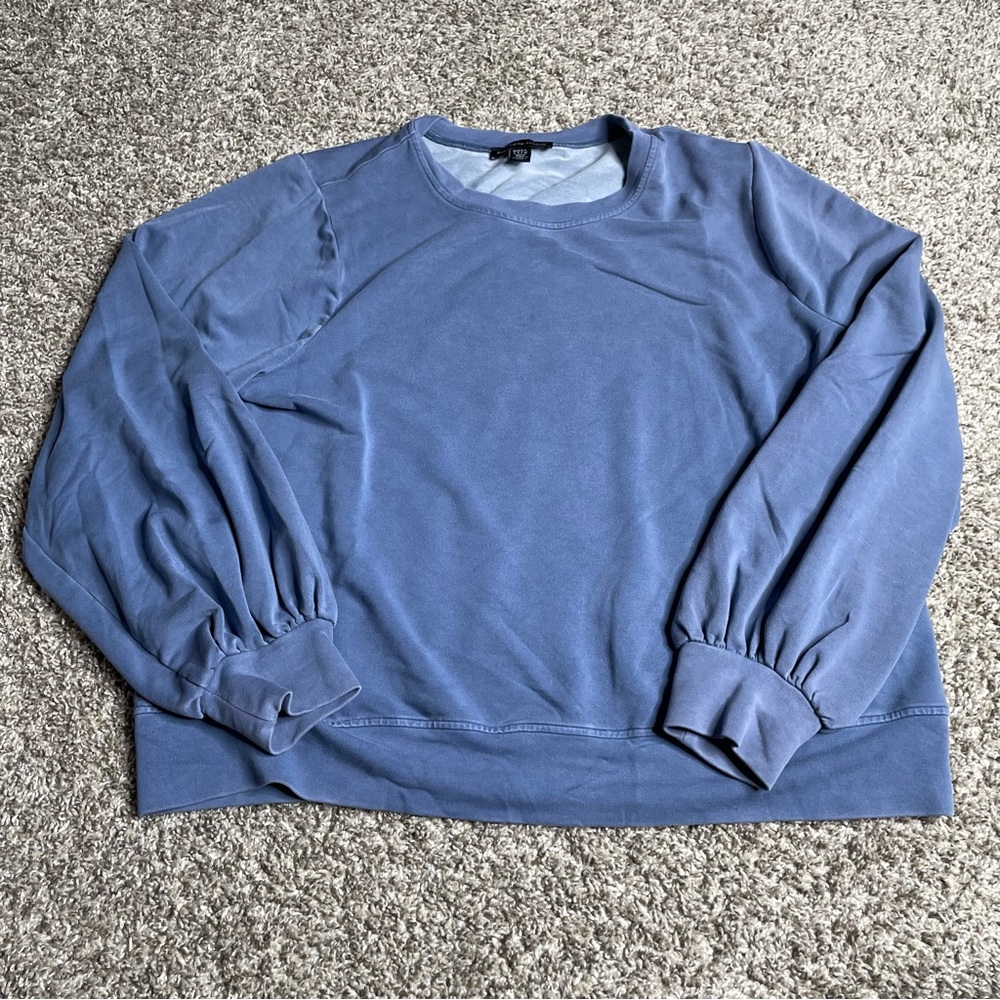 Saks Fifth Avenue Sweatshirt Women’s Large Blue Pullover Relaxed Baggy Old Money
